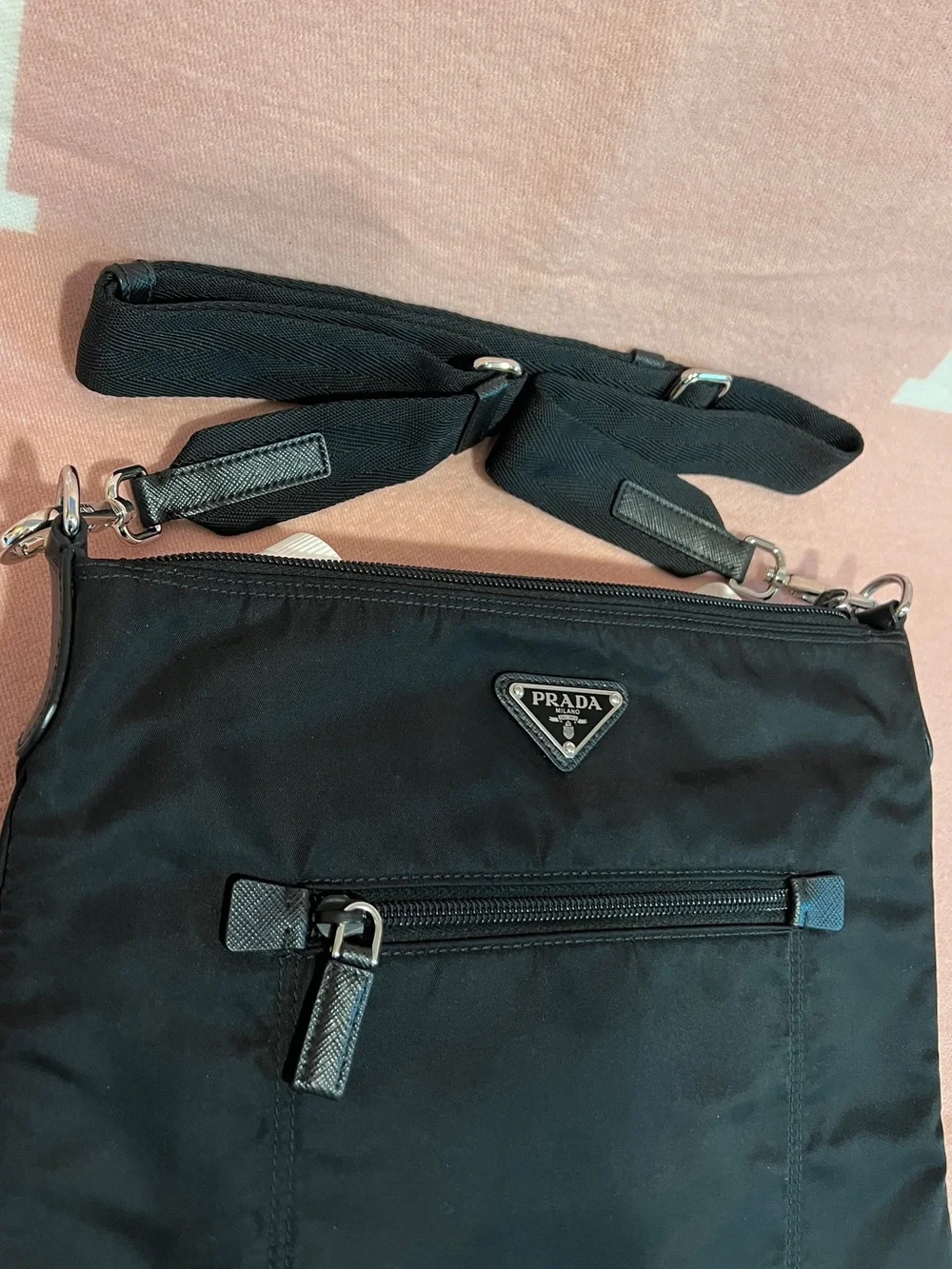 Prada🌟Black Nylon Messenger Crossbody Bag UNISEX. Offers always welcome!